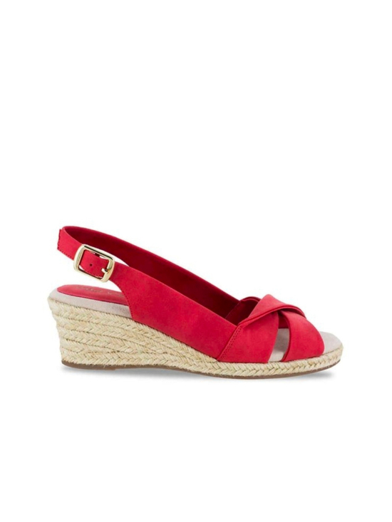 Easy Street Shoes - Easy Street Maureen Red Espadrille Wedge Sandals Women’s 10N Narrow NWOB